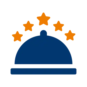 bandeja com 5 estrelas em cima